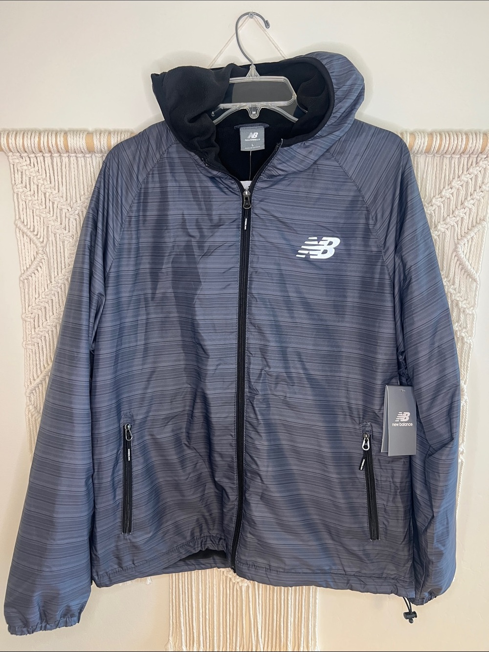 New Balance Men's Hooded Performance Jacket - Slate Gray